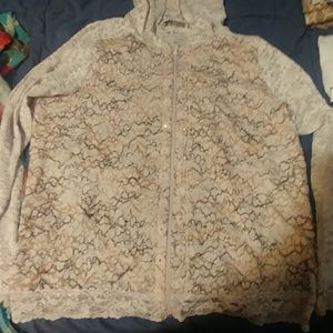 Dressbarn White Lace Hoodie